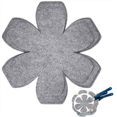 Cliths 6 Pcs Pot Protectors 3 Size Set for Stacking Cookware Anti-Slip Felt Dividers Protects Ceramic & Glass Pans Gray