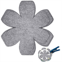 Cliths 6 Pcs Pot Protectors 3 Size Set for Stacking Cookware Anti-Slip Felt Dividers Protects Ceramic & Glass Pans Gray