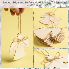 Unfinished wooden ornaments