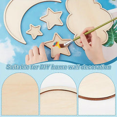 wooden moon and star blanks