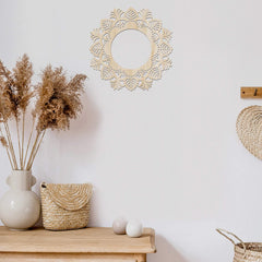 American Elm Mandala Wooden Wall Art Nature Inspired Botanical Design in Birch Plywood, Rustic Circle Decor