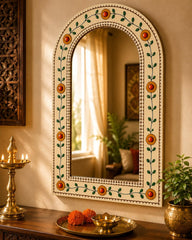 indian floral mirror wall art