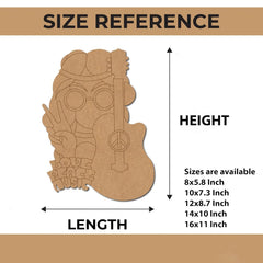 Size reference chart for a decorative item with dimensions and available sizes listed.