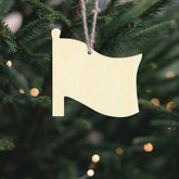 wooden flag hanging ornaments with rope