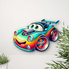 removable 3d mdf cartoon car cutouts for child's room décor