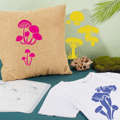 mushroom wall art stencil for kids room