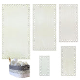 Set of white pegboards with various sizes on a white background