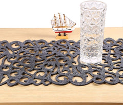 Cliths Felt Table Runner Heat Resistant Dining Table Protector, Dark Gray Decorative Placemat for Holiday Decor & Daily Use