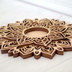 Cliths 3 Layer Mandala Tea Light Candle Holder MDF Diwali Decor Festive Centerpiece for Home