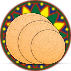 American Elm 3-Piece Mandala Art Board Set Pre-Marked MDF Circles DIY Painting Craft Kit for Wall Art