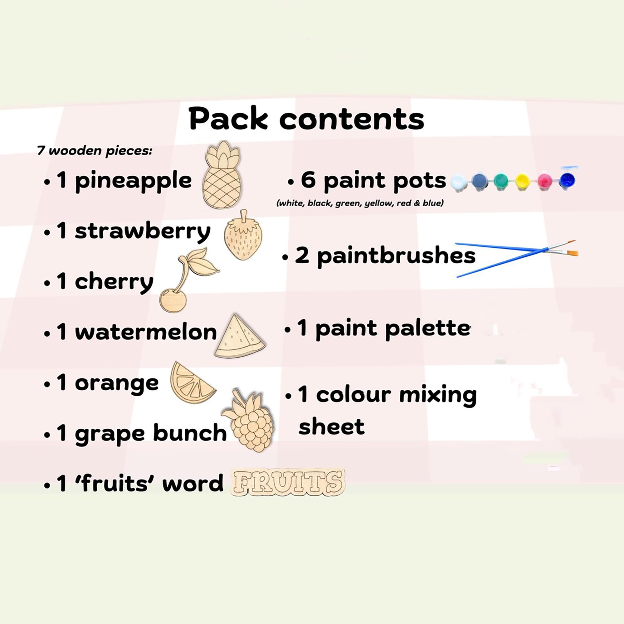 paintable wooden fruit shapes