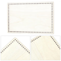American Elm 3 Piece Rectangle Basket Bottom Set Wooden MDF Bases for Crochet & Knitting Bags