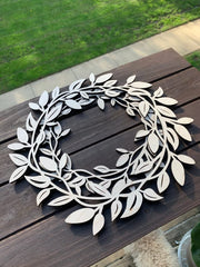 Cliths Pack of 2 Wooden Leaf Wreaths for Wall MDF Door Hanging Window Wedding Party Decorations