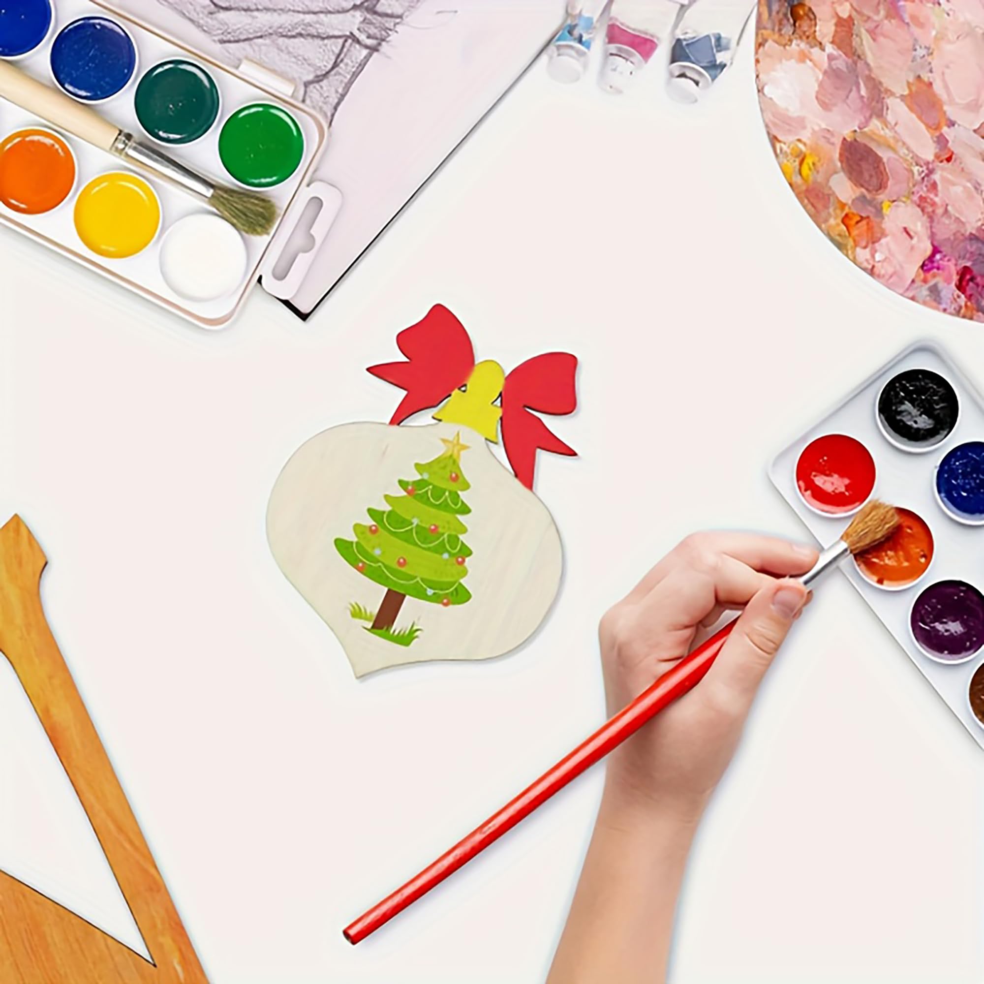 paintable wooden bow decorations
