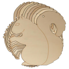 American Elm 10 Pcs Wooden Squirrel Cutouts for Crafts Woodland Animal Shapes for DIY Art, Painting, Home Decorations, Kids Activities