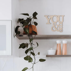 Cliths 'You & Me' Wood Cutout MDF Sign for Couple Decor & Wedding Gifts 2.7mm Thick