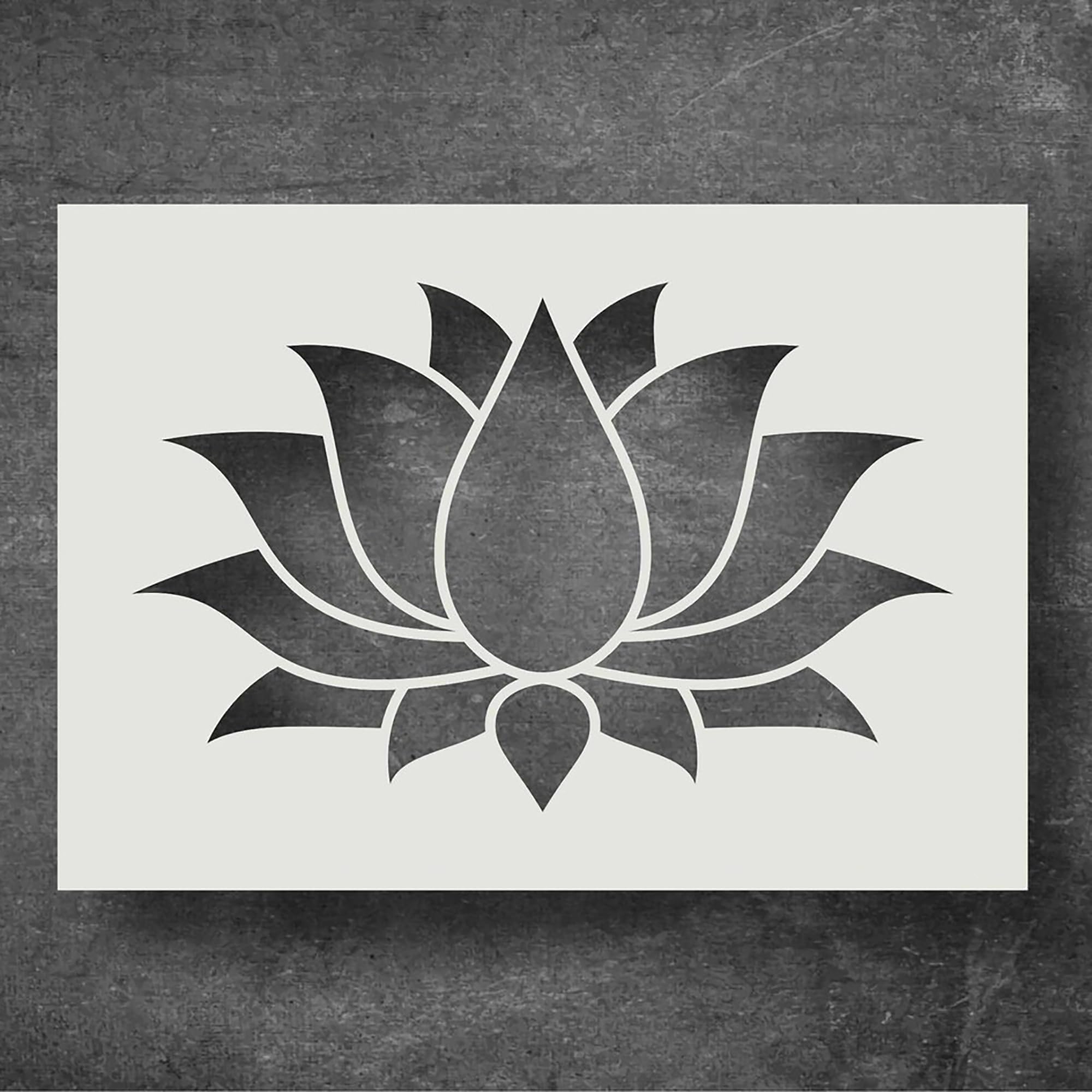 lotus stencils yoga meditation