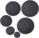 American Elm 10 Pack Felt Basket Bottoms Round Gray Crochet Bases for DIY Yarn Bags & Storage Baskets