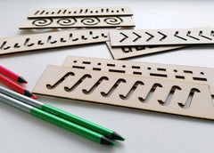 American Elm Montessori Wood Stencil Set Pre-Writing Boards for Kids Educational Stencil Set for Pre-Writing & Tracing Montessori Activity