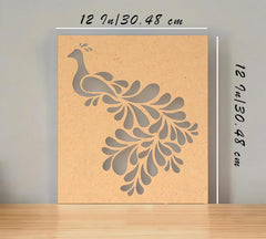 Cliths Wooden Peacock Stencil for Wall Painting Diwali Rangoli Mandala Art DIY Craft Projects
