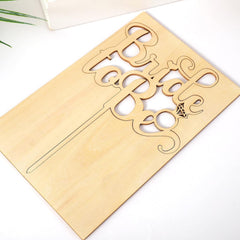 Cliths Wooden Bride Cake Topper Elegant Bridal Shower Cake Decor, Wedding, MDF "Bride" Sign for Wedding Parties