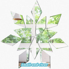 Cliths 150 Pcs Diamond Shape Acrylic Mirror Tiles Non Adhesive for Wall Kids DIY Craft Project Non Stick
