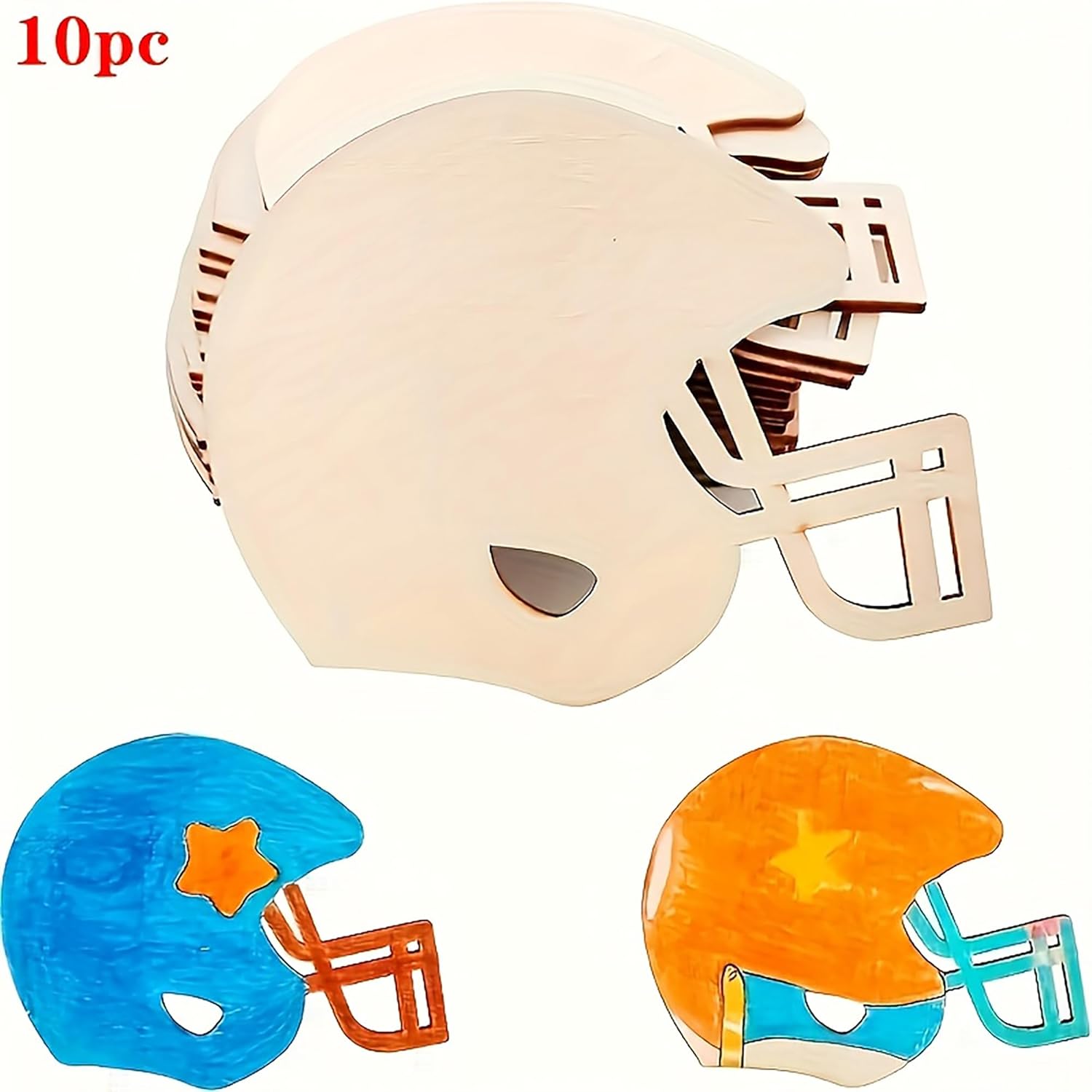 paintable football helmet wood pieces