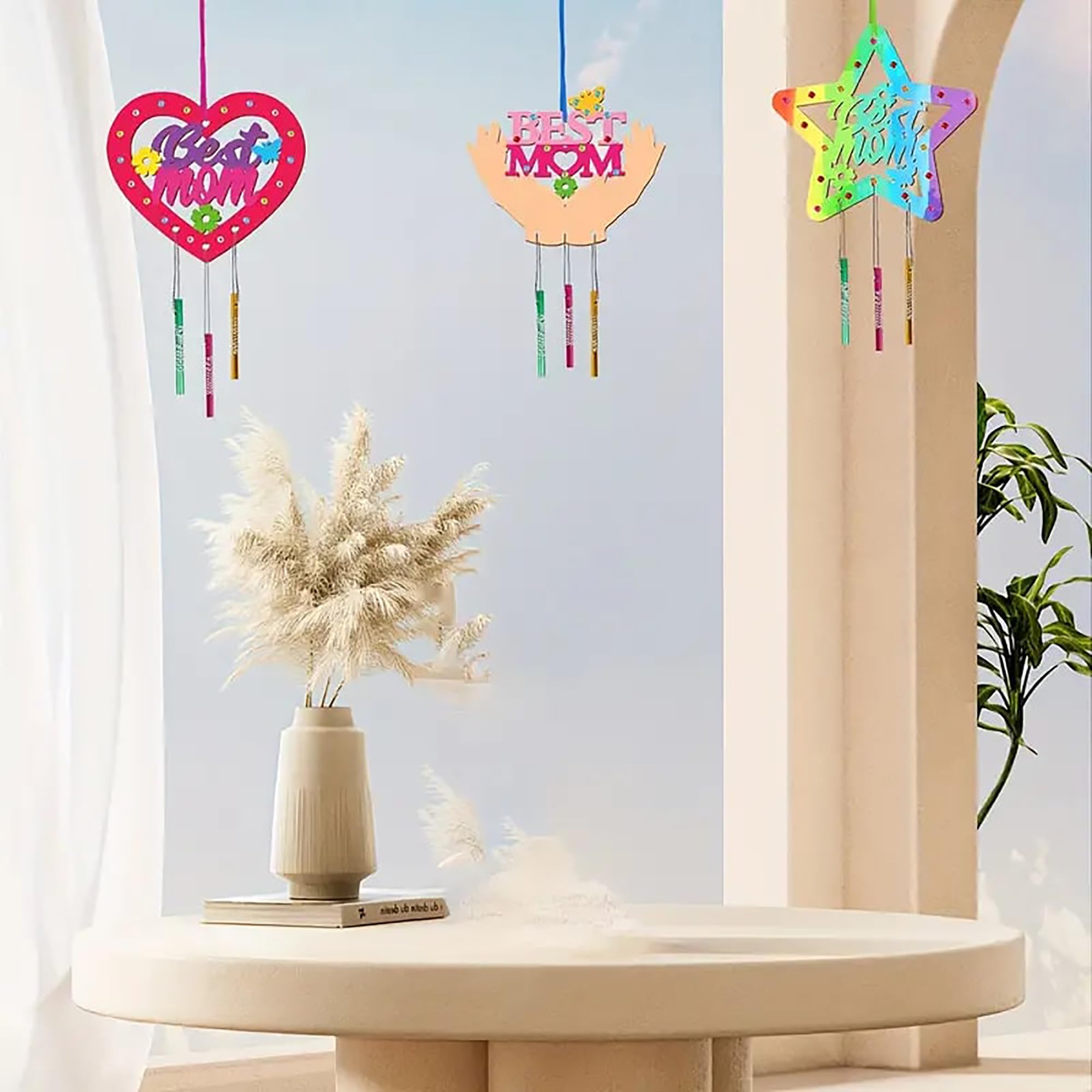 Ornaments: Shop Online Pcs DIY Wooden Mothers Day Hanging Craft