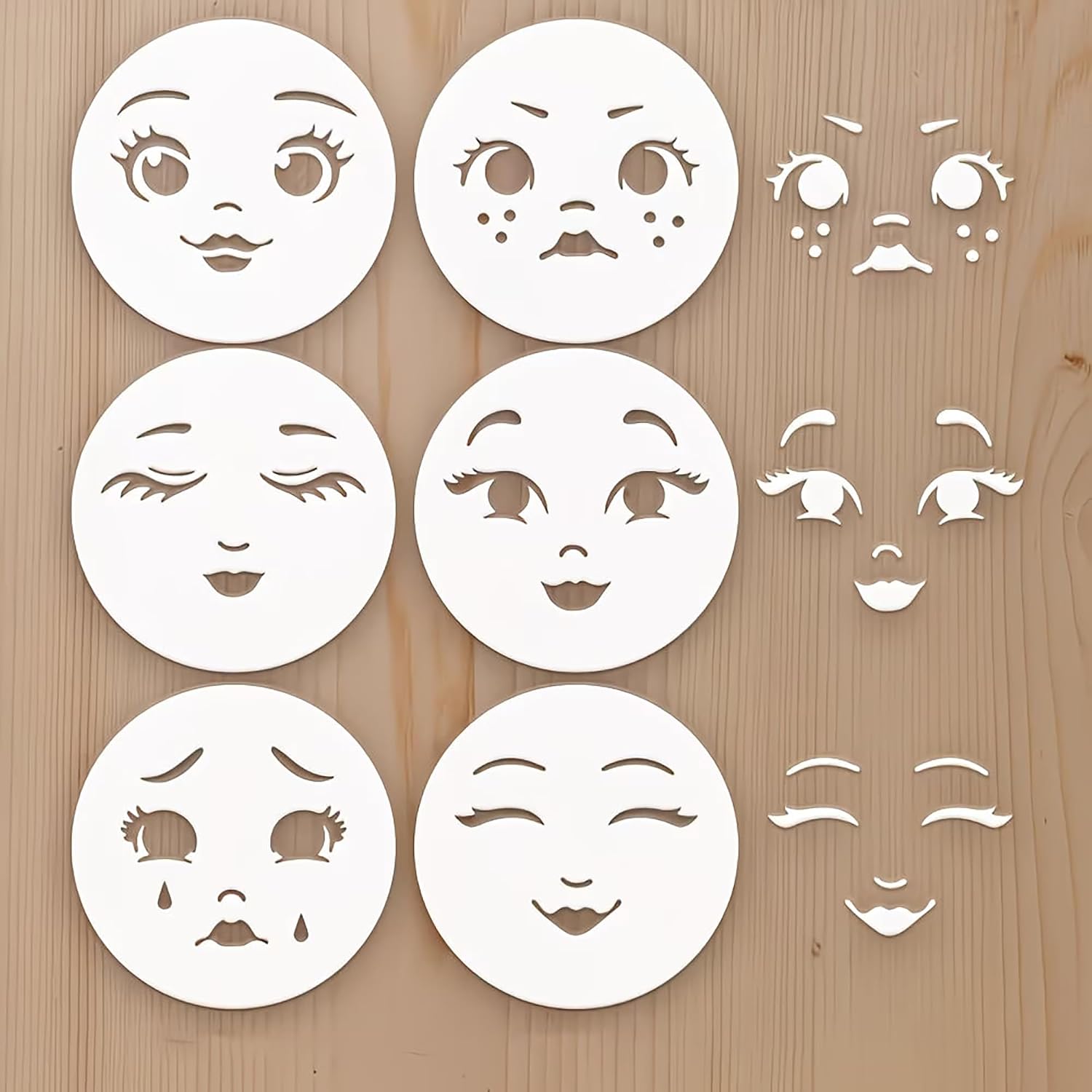 facial expression stencil for spray painting
