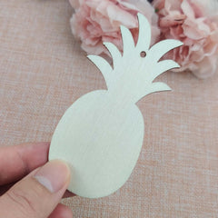 Cliths 20 Pcs Pineapple Wood Cutouts Tropical Ornaments with Hemp Ropes DIY MDF Craft Blanks for Wedding, Summer Party Decor