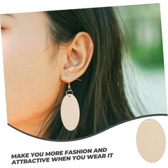 Cliths Pack of 20 Wood Earring Blanks Teardrop & Oval Shapes Pine MDF Pendants for DIY Jewelry Making Craft Supplies