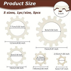 American Elm 5 Pcs Wood Flower Weaving Tool Set MDF Jewelry Casting Ring Molds for DIY Craft Projects, Yarn Weaving, Crochet Frame