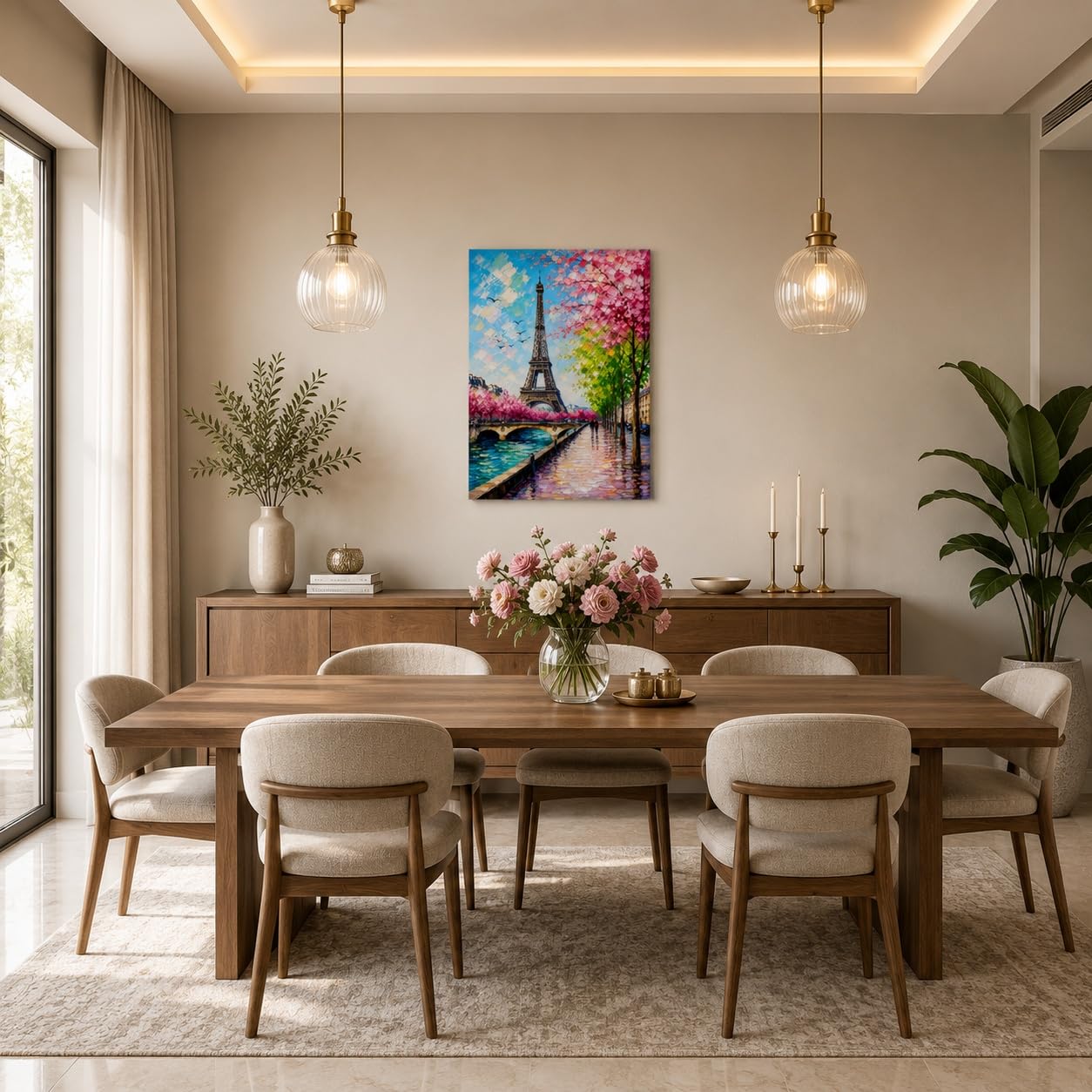 Paris cityscape wall art for living room