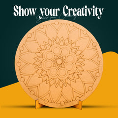 American Elm 3-Piece Art Board Set Pre-Marked MDF Circles for Lippan, Mandala DIY Craft Kit