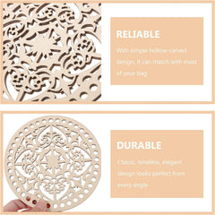 American Elm 2 Pack Wooden Basket Bottoms Round MDF Crochet Base for DIY Knitting & Storage Bags Craft Supplies
