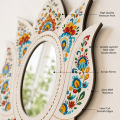pooja room lotus mirror decoration