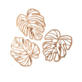 palm leaf wooden wall art set