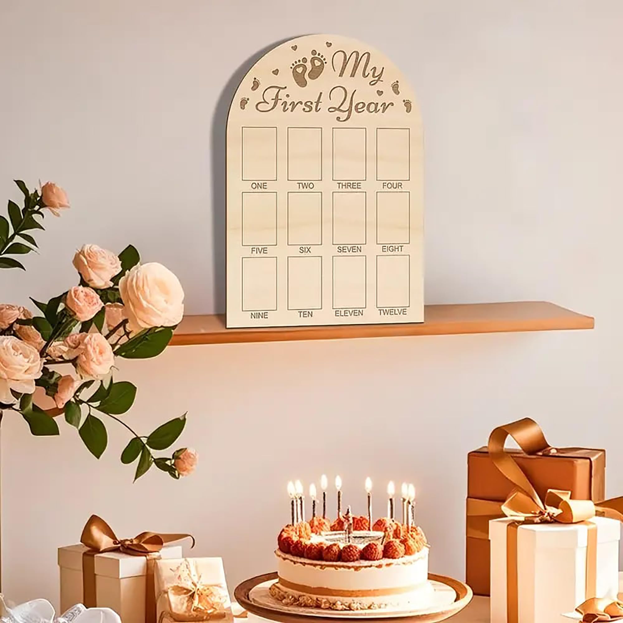 personalized baby milestone frame for 1st birthday gift