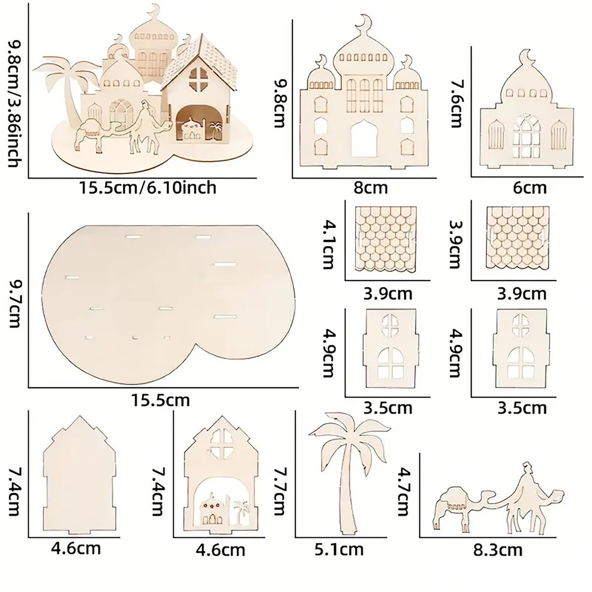 eid al-fitr wooden puzzle decoration