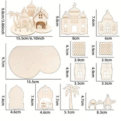 eid al-fitr wooden puzzle decoration