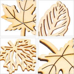 Cliths 20 Pcs Maple Leaf Wood Cutouts Hollow Out DIY Craft Shapes for Fall Decor, MDF Wood Slices Unfinished Ornaments