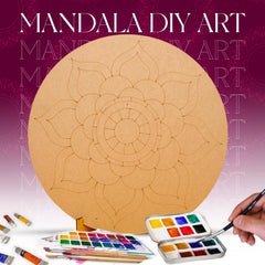 American Elm 3 Pack Mandala Art Boards Pre-Marked MDF Circles DIY Craft Kit for Wall Art