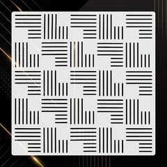 geometric line stencil for scrapbook and journal art
