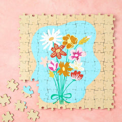 Cliths 100 Blank Wooden Puzzle Pieces Jigsaw Crafts DIY Customizable Art Projects Painting Blanks