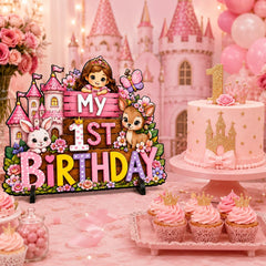 baby girl birthday cake table decoration