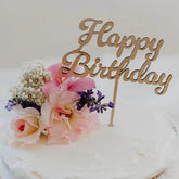 Cliths Wooden Happy Birthday Cake Topper, Cake Decoration, Party Decor Cake Topper for Birthday Family