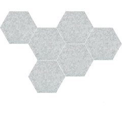 Cliths 6 Pack Hexagon Felt Pin Boards Self Adhesive Memo & Photo Tiles Reusable Office/Home Decor Gray Felt Notice Boards