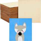 Stack of brown paper and a blue card with a fox illustration on a white background