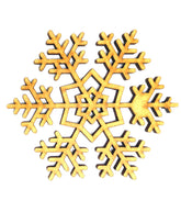 Gold snowflake-shaped object on a white background