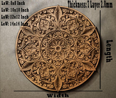 American Elm 7 Layer Flower Mandala Wall Art 3D Wooden Decor MDF Cutout Home Decoration Wall Hanging